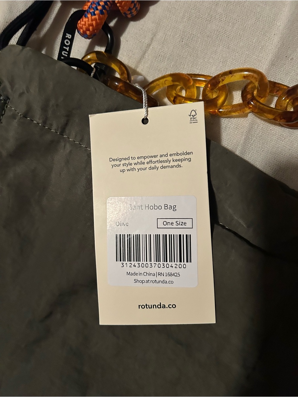 Olive Green  Shoulder Bag with Amber Chain Handle - Picture 2 of 8